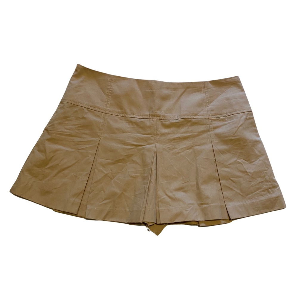 Tan Pleated Zara Mini Skirt